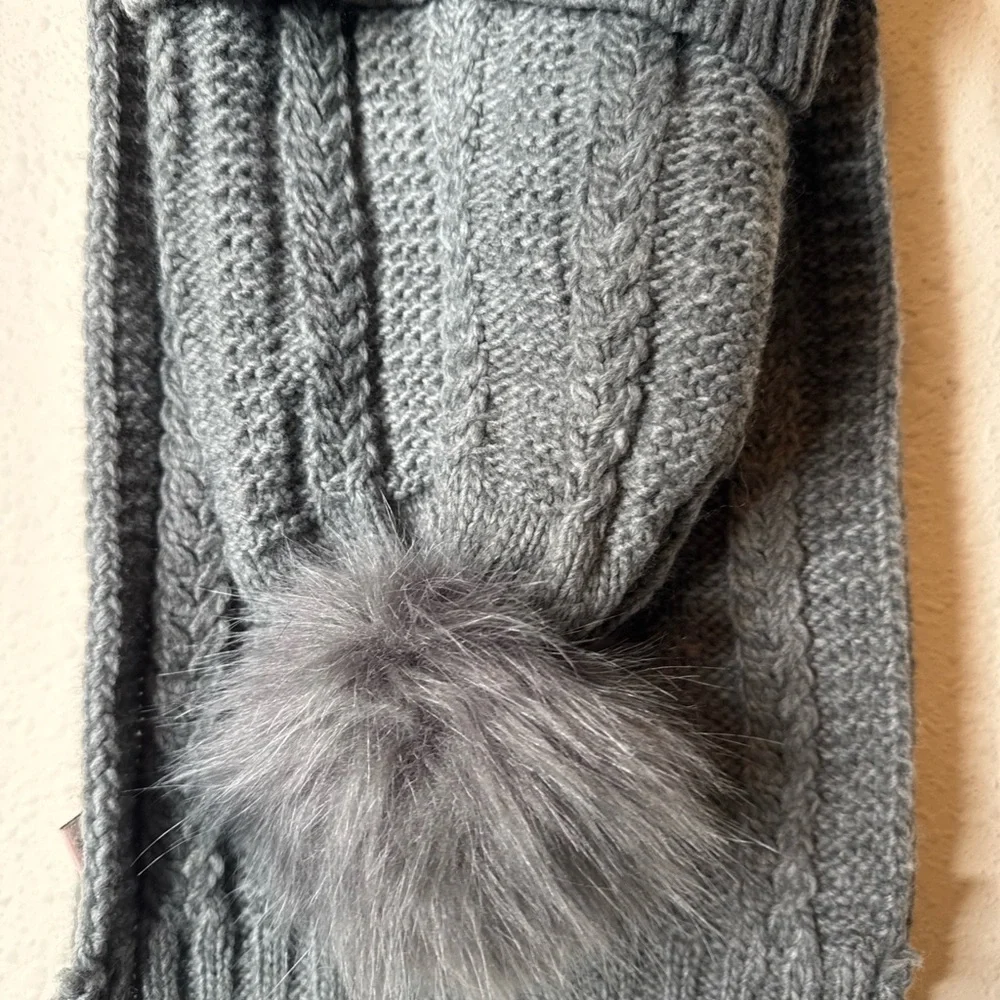 Juicy couture Gray Knit‎ Scarf, Hat, and Gloves Set